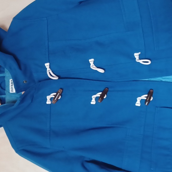 Old Navy Blue Toggle Utility Jacket Hooded Pockets XL - Picture 12 of 16